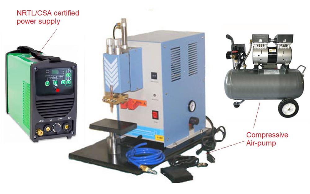 Compact AC Pulse Spot Welder (Pneumatic Type, 110VAC for USA only) - MSK-310A