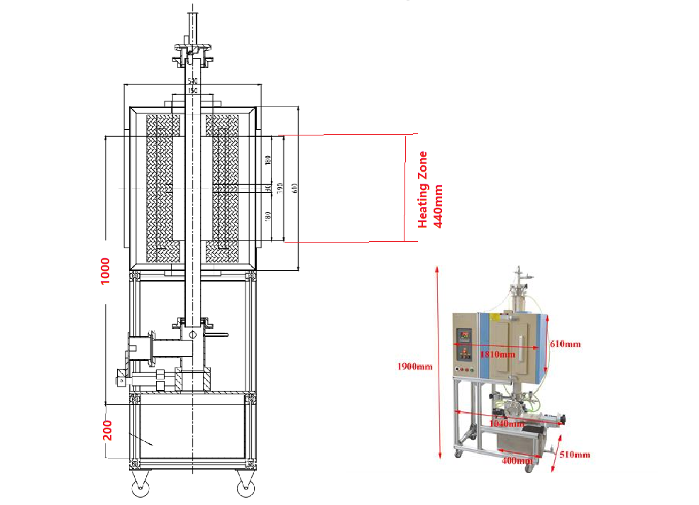 1500C Atmosphere Controlled Quenching Furnace with 80 mm OD Alumina Tube - OTF1500XVTQ