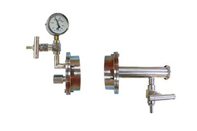 Vacuum Sealing Assembly for 50mm Tube w/ KF-25 Port & 1/4" Feedthrough - FL-50KF25-FT (D/M)