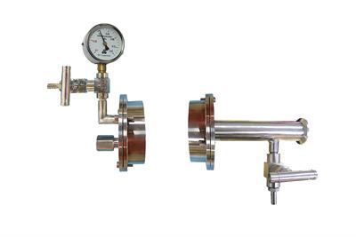 Vacuum Sealing Assembly for 60 mm dia Tube w/ KF-25 Vacuum Port & 1/4 Feedthrough - FL60KF25M