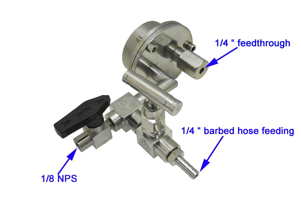 Vacuum Sealing Assembly for 3" Tube w/ KF-25 Port & 1/4" Feedthrough - FL-76KF25-FT (D/M)