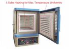 5-Side Heating Muffle Furnace (16x16x16", 64L. 2.37 cu ft,  1200°C max.) w/ Dual Temp. Controllers - KSL-1200X-L5