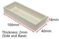 Boron Nitride Rectangular Crucible Boat 100 L x 40 D x 18 H mm, Upto 2000C - CB100L40W18H