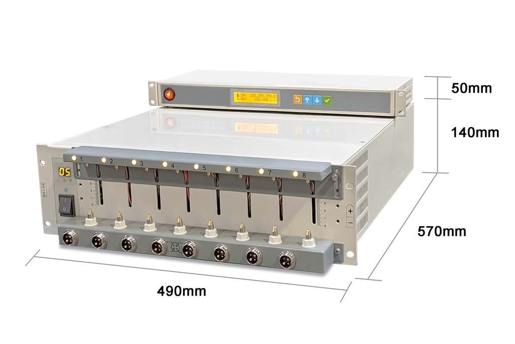 8 Channel Battery & Supercapacitor Analyzer (5 mA - 12A up to 5V) w/ Laptop Software - BST8-12