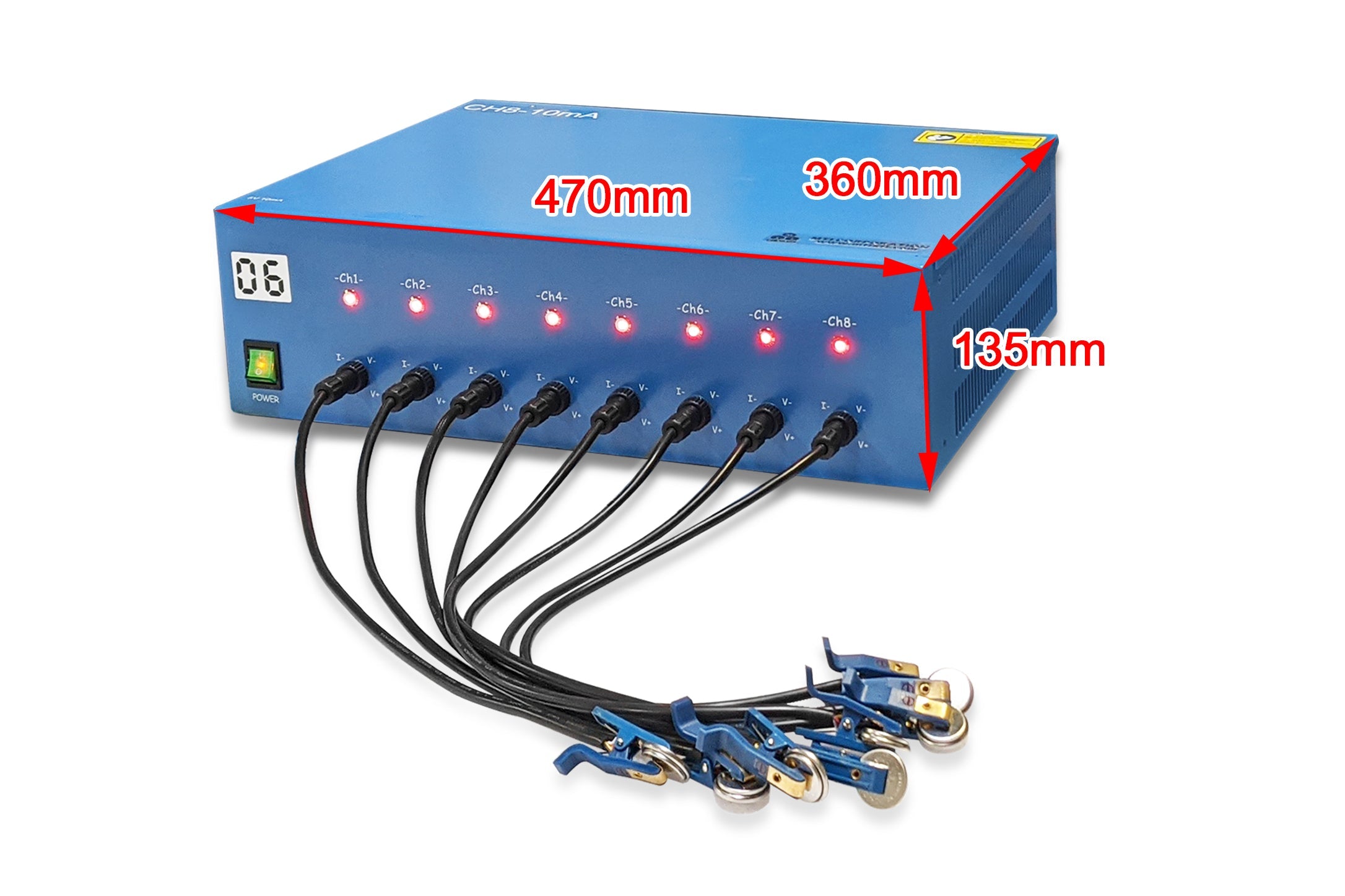 8 Channel Battery Analyzer (0.02 -10 mA, up to 5V) w/ Laptop & Software - BST8-MA
