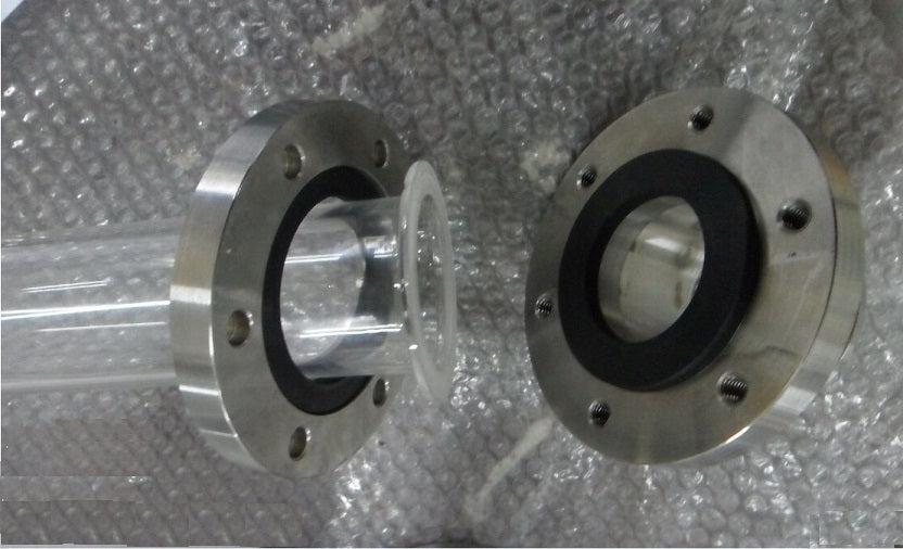 One-end Open Quartz Tube (80ODx200 mm) w/ Compression Flange for High Vacuum - CFF-80