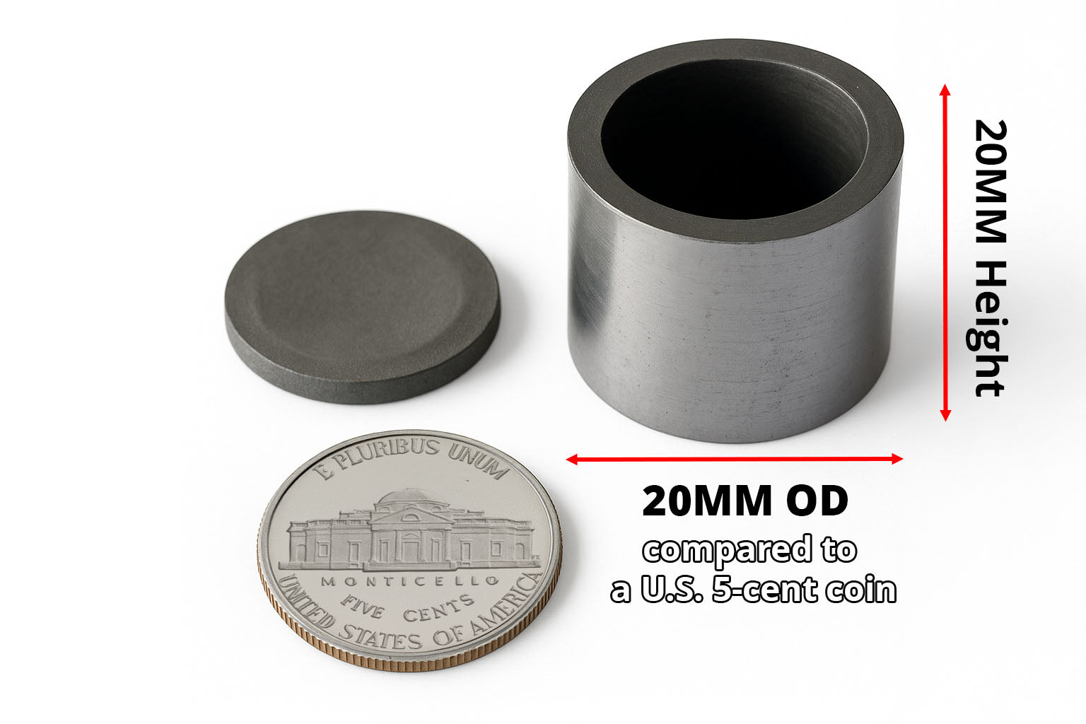 20mm * 20mm Cylindrical Graphite Crucible with Cover - CG2020WCA
