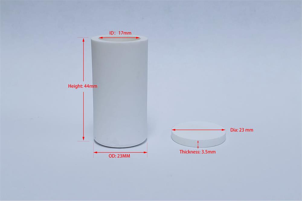 Magnesium Oxide (MgO) Cylindrical Crucible with a Lid