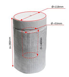 Three-layer Refractory Liner 118mmOD x 53mmID x 280mmH - RL53140