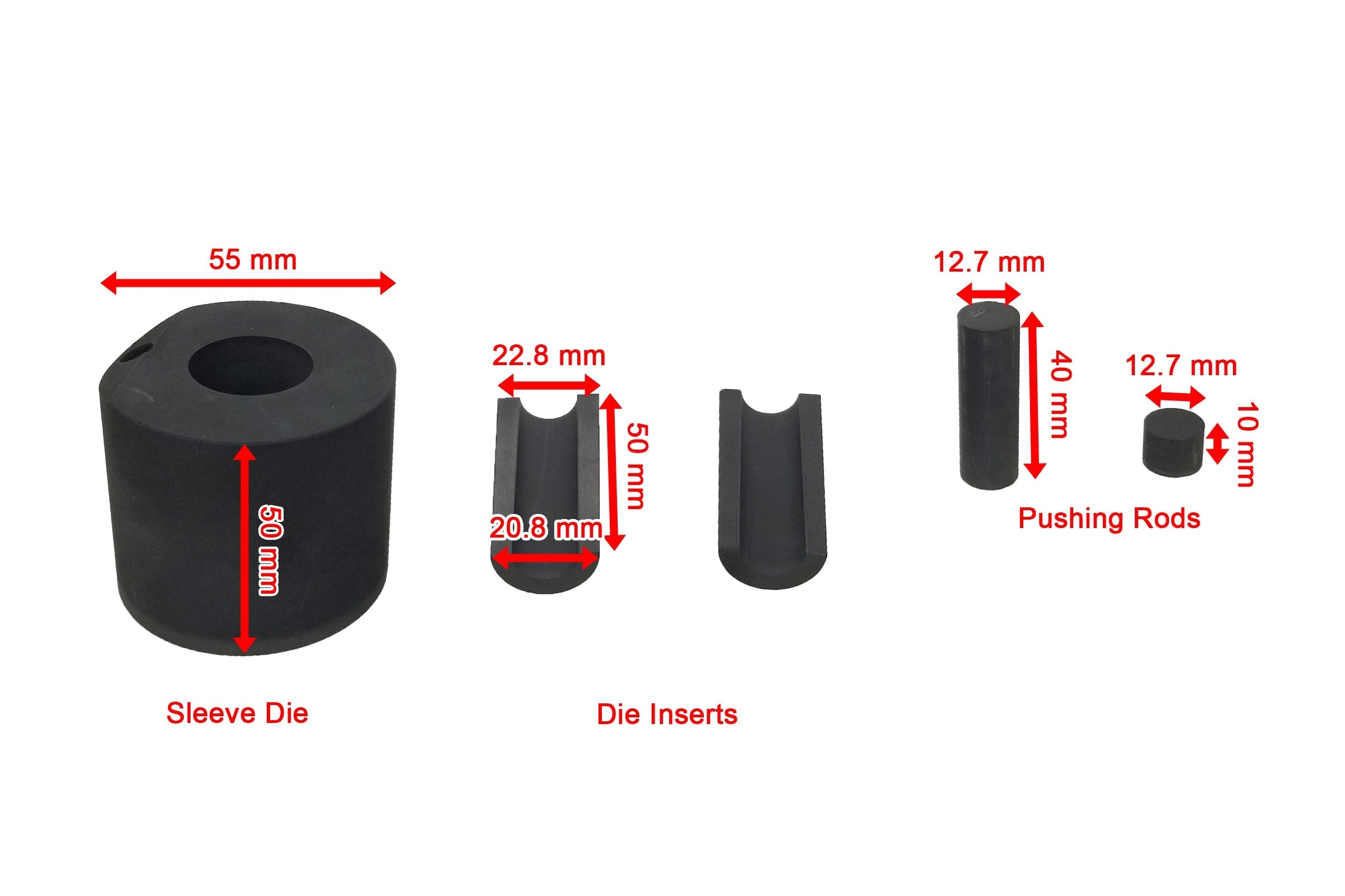 Splittable Graphite Dry Pressing Die of 1/2"(12.7mm) I.D. for SPS and RHP Furnace-Die-05D-GP-4S