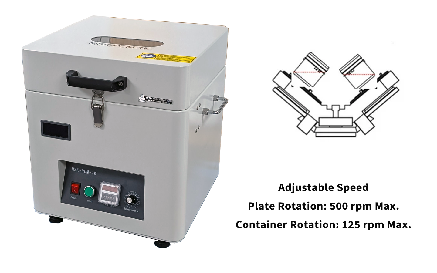 Economic Planetary Centrifugal Mixer w/ Two HDPE Containers for 500 g Max. - MSKPCM1K