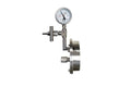 Left side flange with 1/4" Feedthrough for 4" tube - FL-101-FT(L)