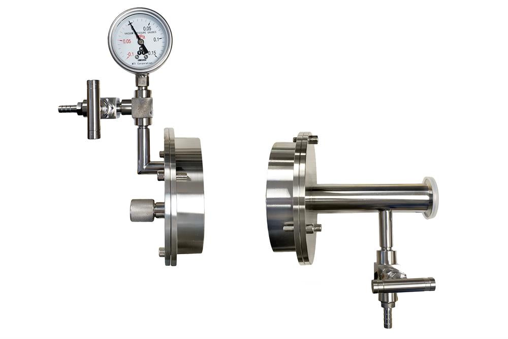 Vacuum Sealing Assembly for 100 mm OD Tube with KF-25 Vacuum Port & 1/4 Feedthrough - FL101KF25