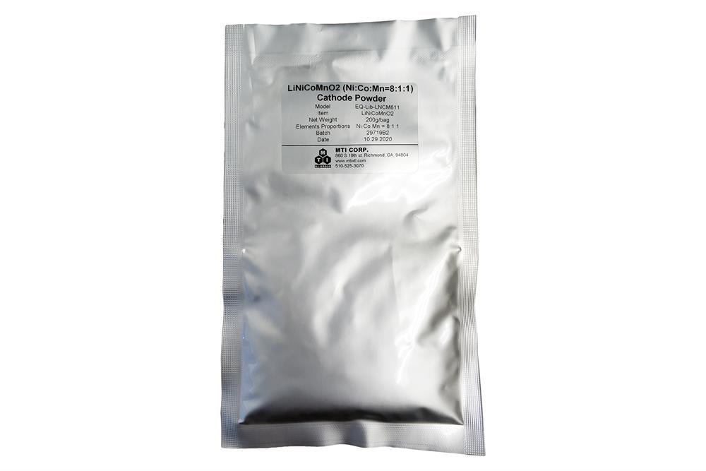 LiNiCoMnO2 (Ni:Co:Mn=8:1:1, NCM811) Powder for Li-ion Battery 200g/bag - EQ-Lib-LNCM811