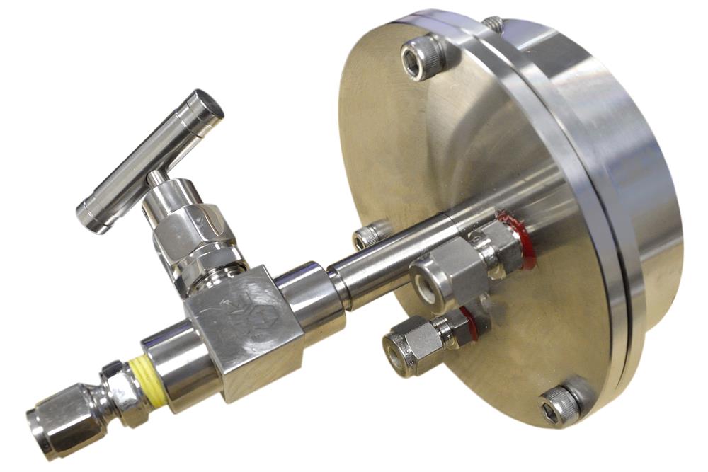 Vacuum Flange With Two Feedthoughs for 80 mm Tube - FL-80-2FT