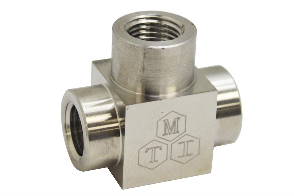 SS T-Piece with 1/4 BSPP Fitting Connector - TP14BSPP3