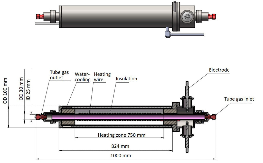 1100℃ Max. 100mm O.D Tube Furnace for High Magnetic Field - GSL-1200X-MH100