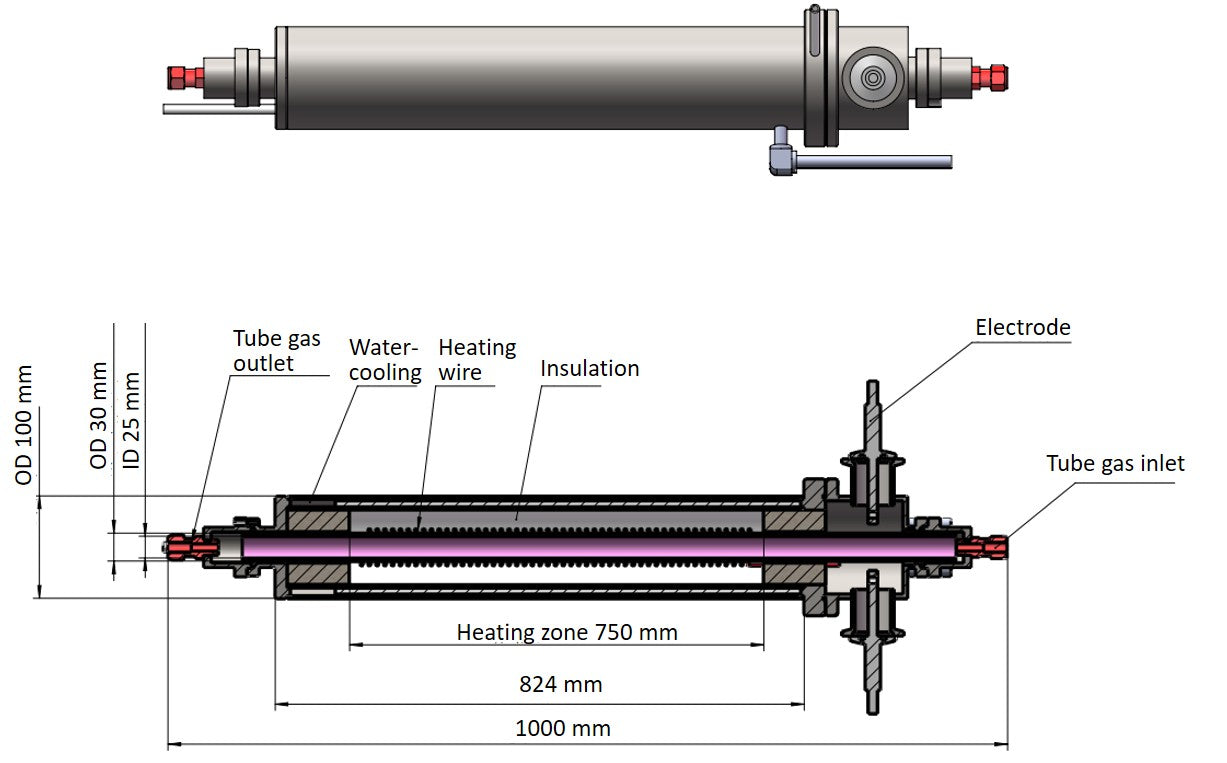 1100℃ Max. 100mm O.D Tube Furnace for High Magnetic Field - GSL-1200X-MH100