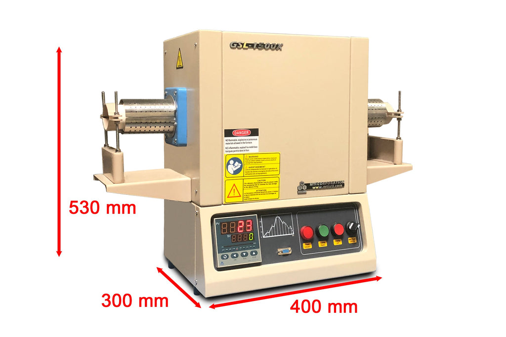 Compact 1600C Tube Furnace with 50mm Alumina Tube & Vacuum Flanges / Valves - GSL1600X50