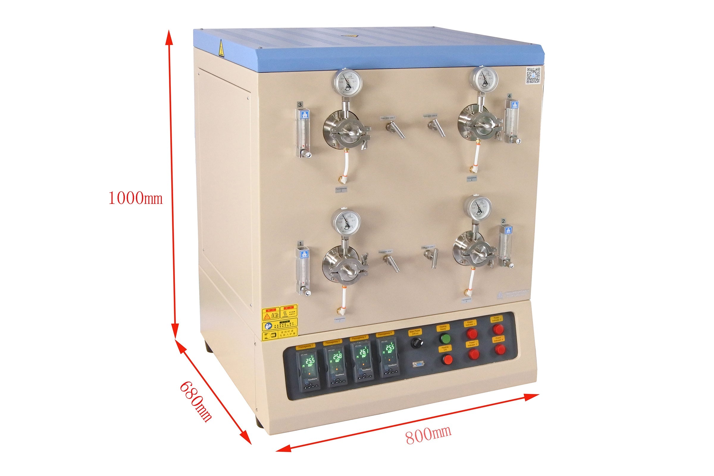 1500C Max 4 Channel Tube Furnace (50mm Alumina Tube) for Hi-Throughput Annealing - GSL-1500X-MGI-4