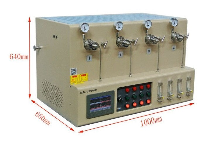 1700C Max 4 Channel Tube Furnace (1" Alumina Tube) for Hi-Throughput Annealing - GSL-1700X-MGI-4