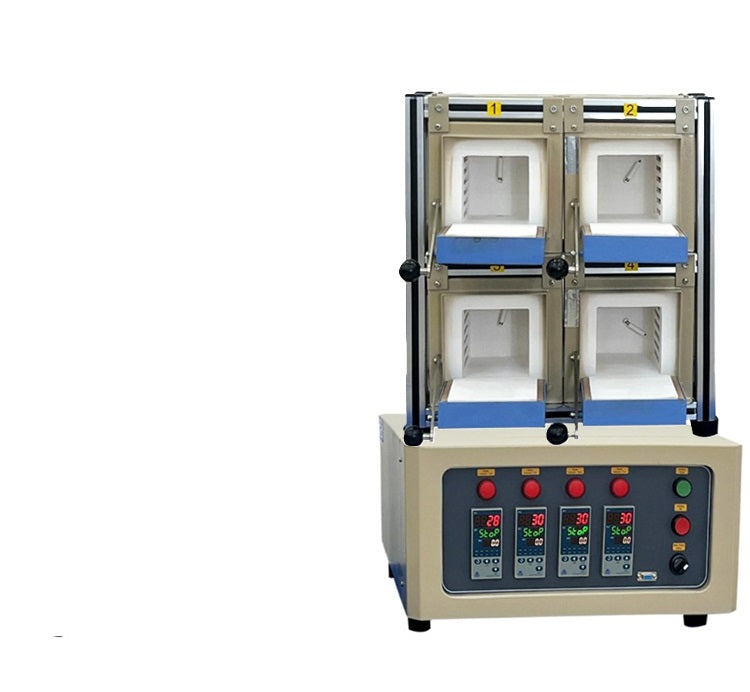 1100°C Four Chamber HTP Muffle Furnace  w/ Programmable Temp. Controller - KSL1100XS-MGI4
