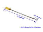 Thermocouple: K type 1/4"OD x 24" L with Alloy Sheath, Detective Probe and Male Plug for Calibration - EQ-TC-K-Cali-24S-DT-LD