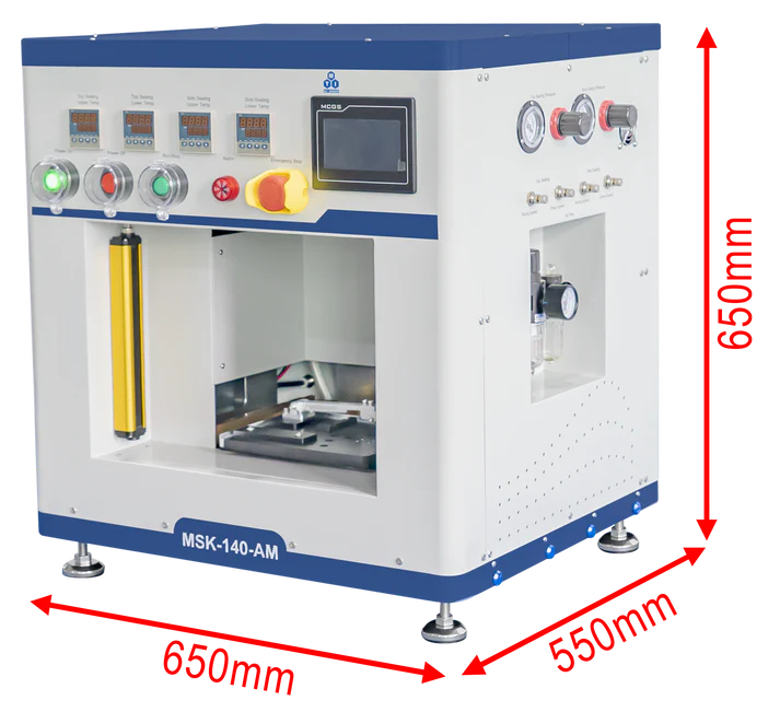 Heating Sealer for Continuous Top/Side Sealing of Pouch Cells (Max. 190×190×12 mm) - MSK-140-AM