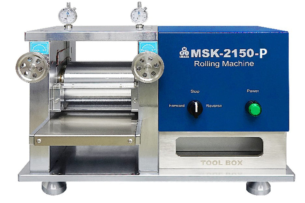6"W Electric Cold Rolling Press with PTFE Coated Rollers for Sticky Metal (Li, Na) Calendering (Ar Glove-box Compatible) - MSK-2150-P