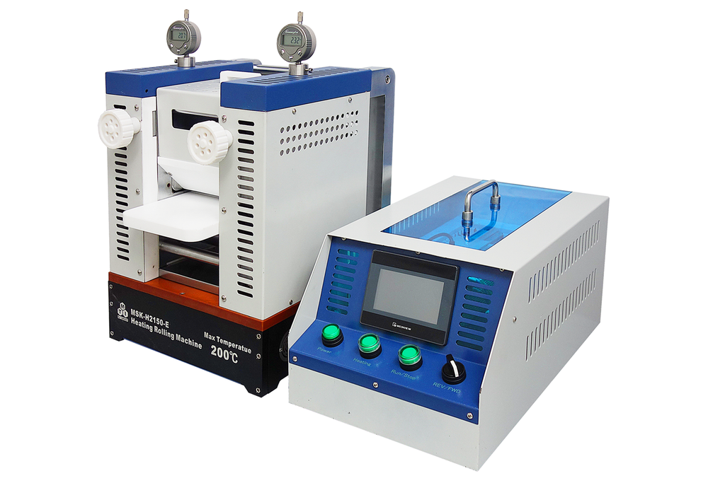 Gap-Controlled Hot Rolling Press (6" W x 4"Dia., Max. 200℃) for Dry Electrode Battery, Glovebox Compatible - MSK-H2150-E