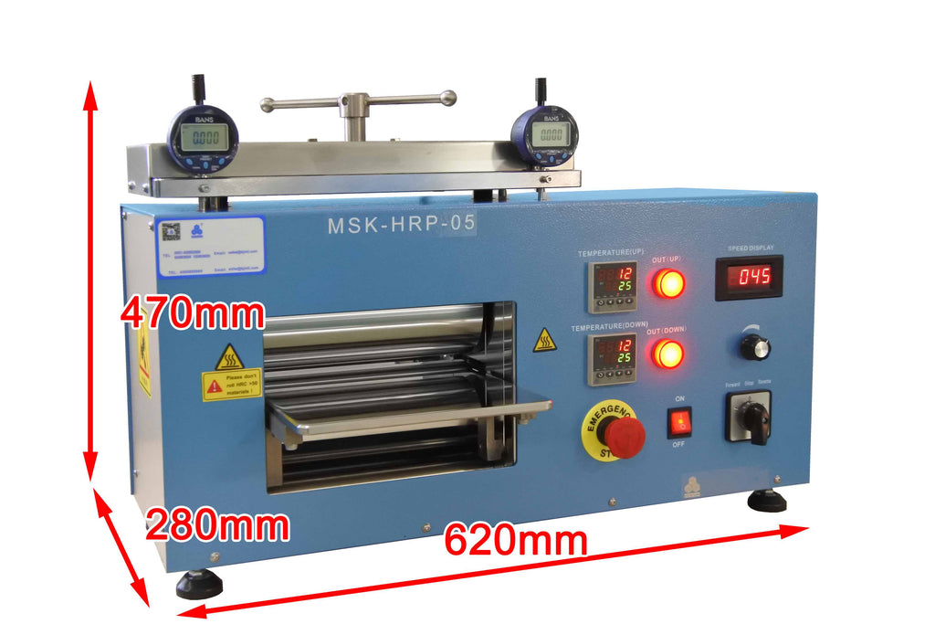250°C 200mm Width Hot Rolling Press with 10 mm Adjustable Gap - MSK-HRP-05