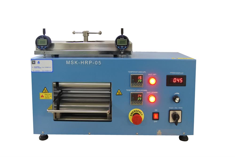 250°C 200mm Width Hot Rolling Press with 10 mm Adjustable Gap - MSK-HRP-05