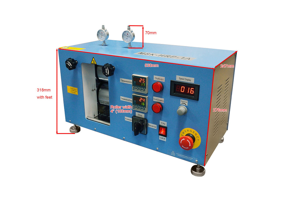 200C Max. 4" Width Electric Hot Rolling Press w/ Variable Speed - (Ar Gas Compatible) - MSK-HRP-1A