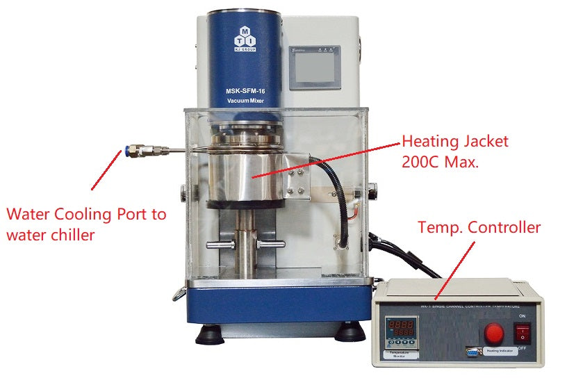 Desk-Top Dual-Shaft Planetary Vacuum Mixer w/ Optional Containers (50-500ml) up to 600 RPM -MSK-SFM-16