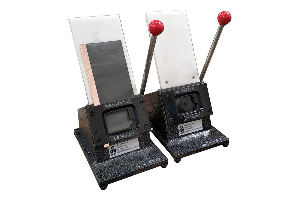 One Pair of Manual Die Cutters for Pouch Cell Electrodes (57x44 & 58x45) - MSK-T11