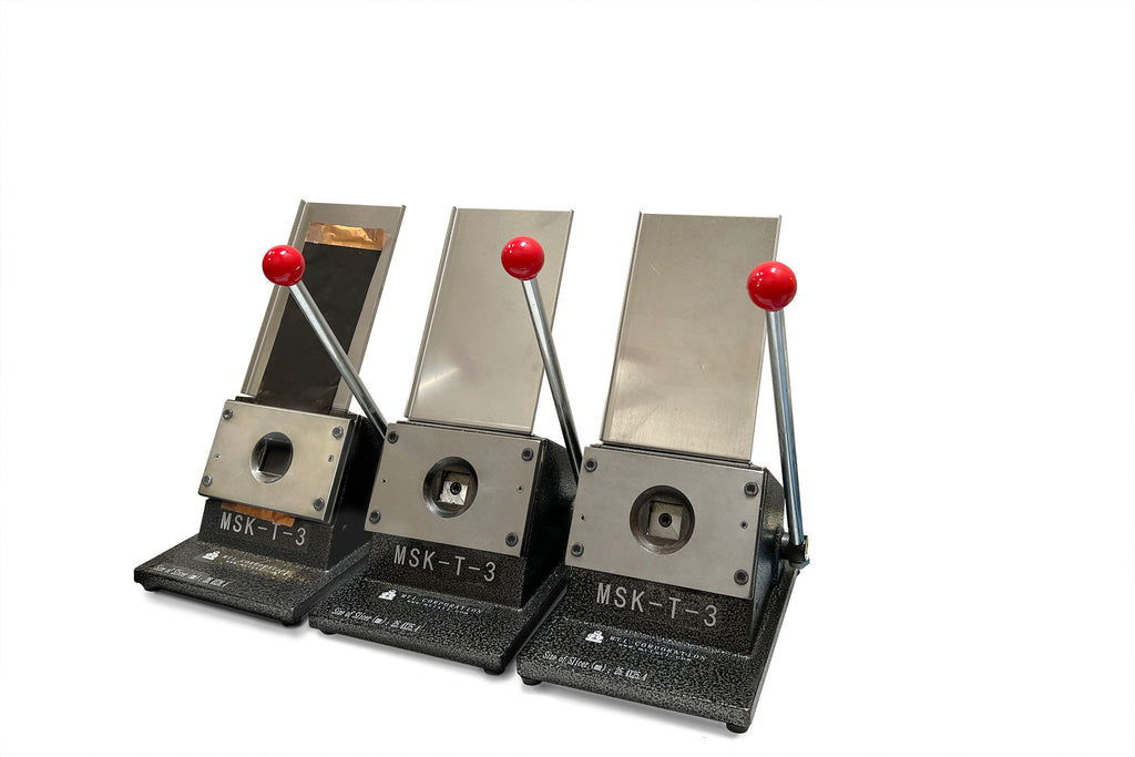Three Manual Die Cutters for 1"x1" Split Pouch Cell - MSK-T-3