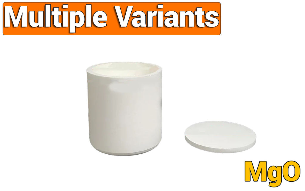 Magnesium Oxide (MgO) Cylindrical Crucible with a Lid