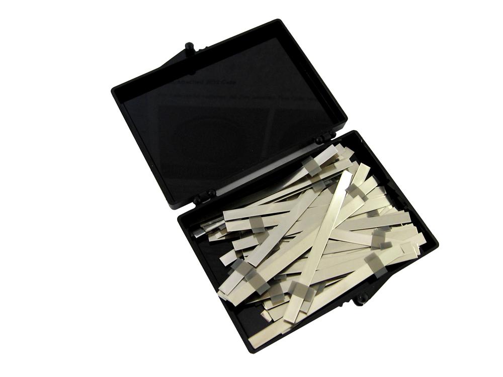 4mm Width Nickel Tab with Adhesive Polymer Tape as Negative Terminal for Pouch Cell, 50pcs/Box - PLiB-NTA4