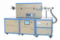 Three Zones Tube Furnace (4") with Vacuum Pump (1.0E-4 torr) + 9 Channel Digital Gas Flow-meters for CVD - OTF-1200X-4-III-9HV