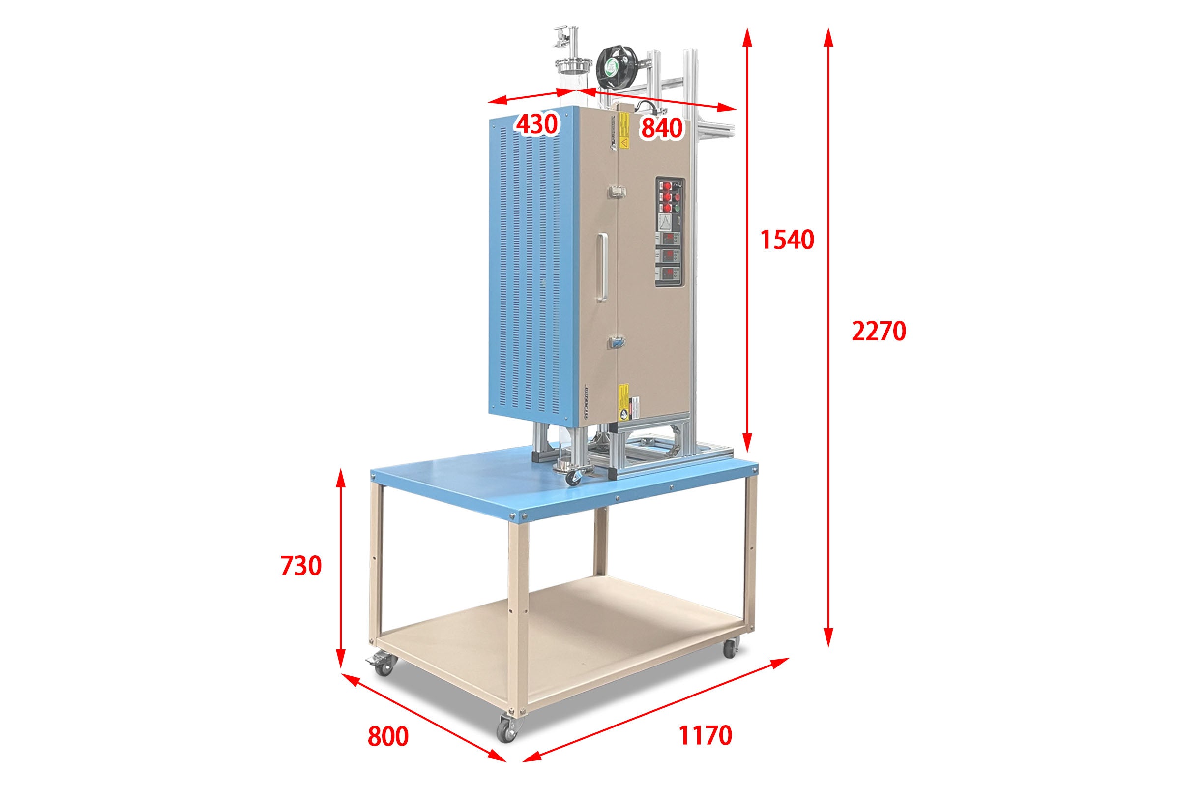 Three Zone Split Vertical Tube Furnace with 4" Dia. Quartz Tube & SS Vacuum Flanges - OTF-1200X-VT-III-4