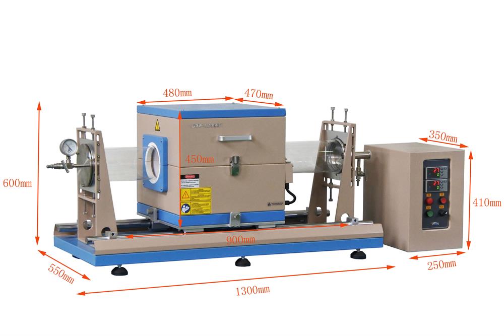 1200°C Max. 5" Sliding Tube Furnace for Rapidly Thermal Processing - OTF-1200X-RTP-5S