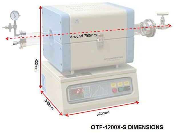 1200C Tube Furnace w/ Internal Sample Sliding by Magnet for DVD & RTP - OTF-1200X-S-DVD