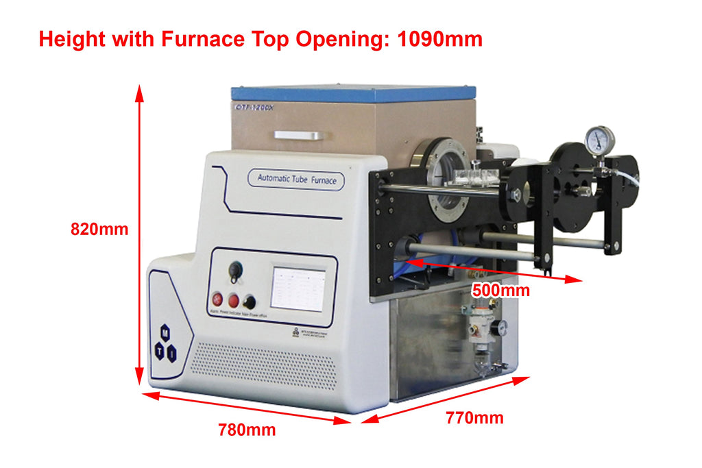1200 °C Max 5" Automated Tube Furnace for AI Material Research - OTF1200XS5-ASD