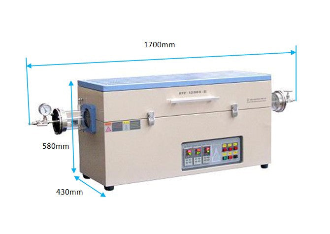 36" Three-Zone Split Tube Furnace w/ Optional Tube & Flange (3.14" / 5'' O.D, 1200C Max) -OTF1200XIII