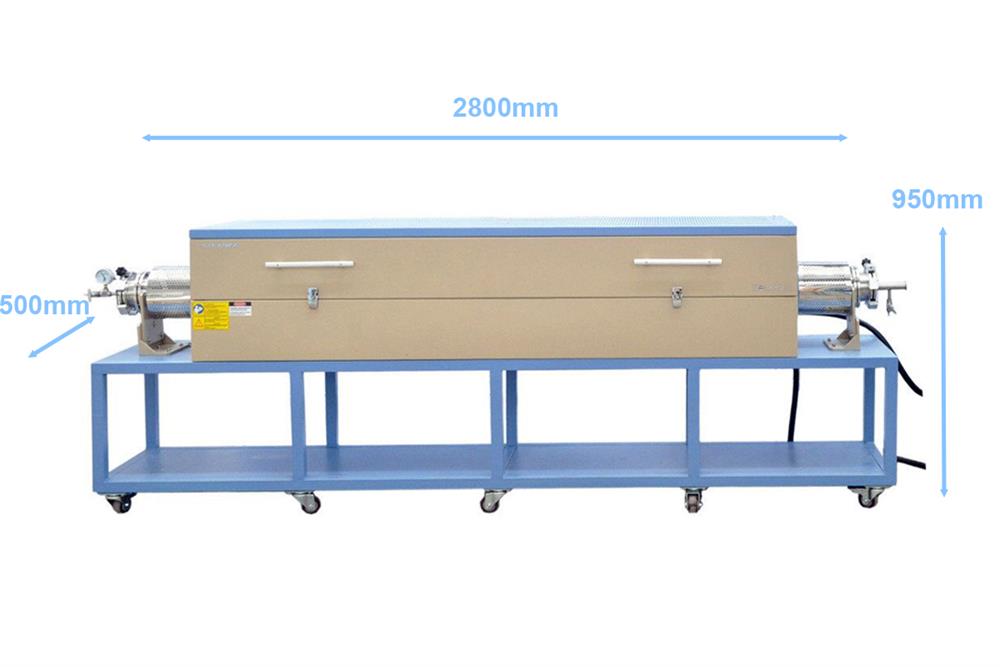 Six-Zone Split Tube Furnace (Optional 2-4" Quartz Tube x 2 Meter L, 1200C Max.) - OTF1200XVI