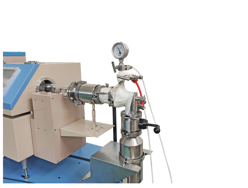 5" Rotary Tube Furnace w/ Feeding & Receiving for Powder PE-CVD & Cleaning - OTF-1200X-III-R5-PECVD