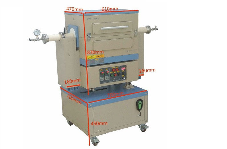 1500°C Max. Dual Zone Rotary Tube Furnace with 60 mm OD Alumina Tube - OTF-1500X-II-R60