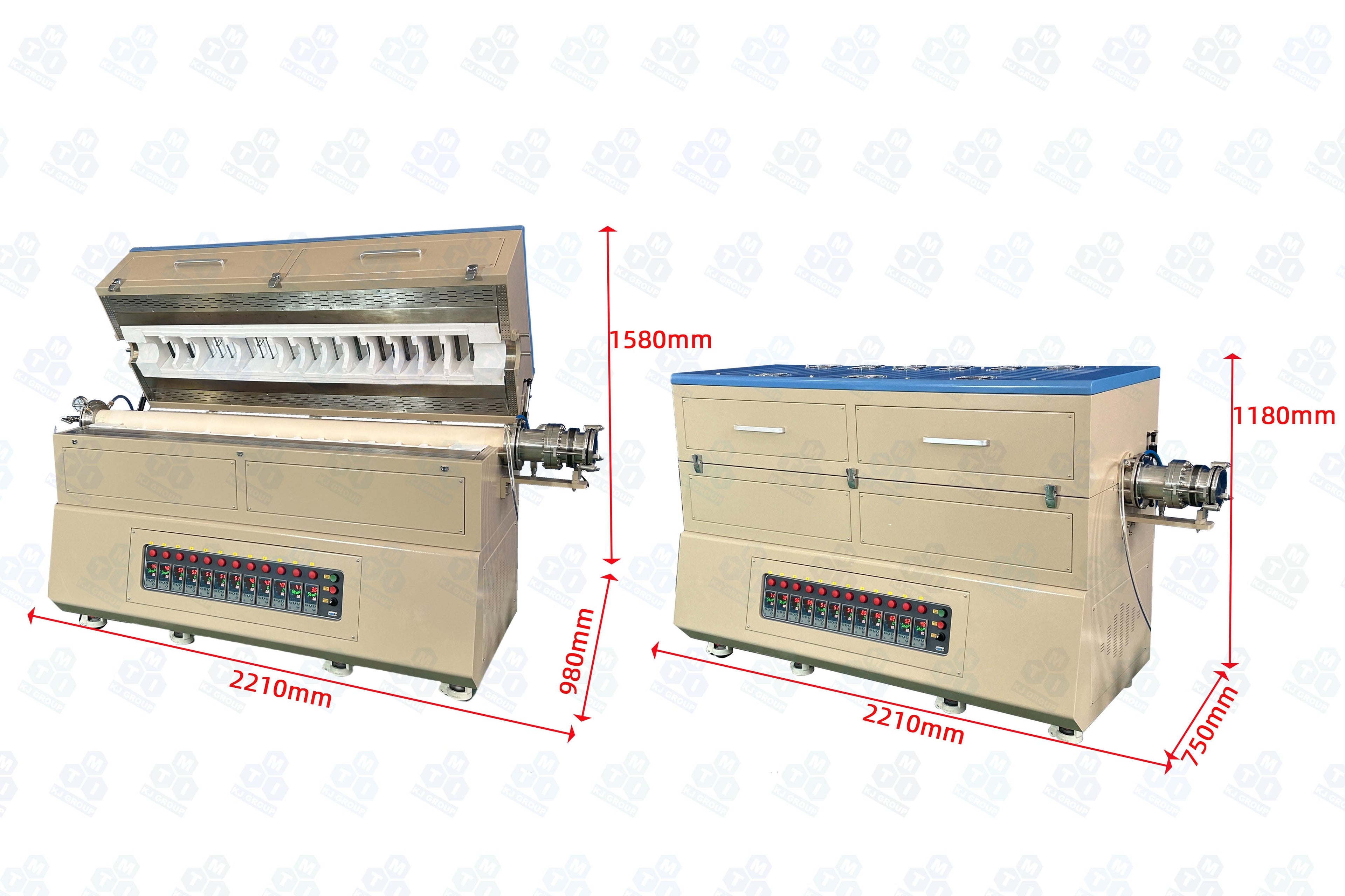 1700°C 12-zone Split Tube Furnace with a Ø100 mm × 1800 mm L Alumina Tube - OTF1700X12Z