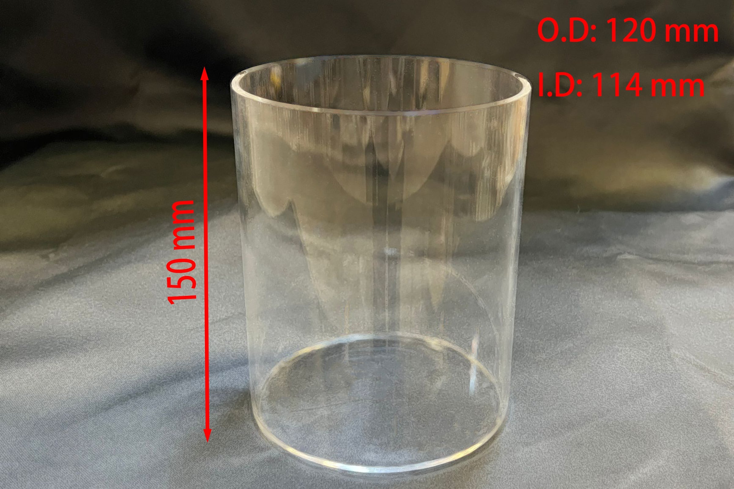 Quartz (SiO2) Cylindrical Crucible