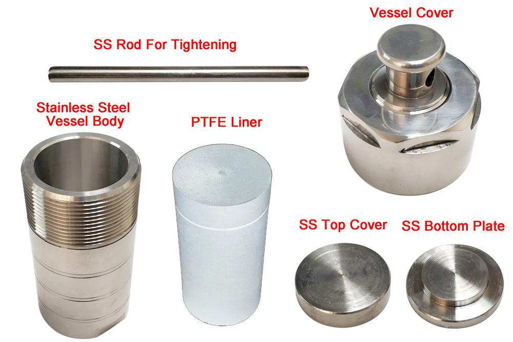 High Pressure Reactor with PTFE liner up to 220°C & 3 MPa for Rotary Oven with 50 or 100 ml option - RC-SS-XX